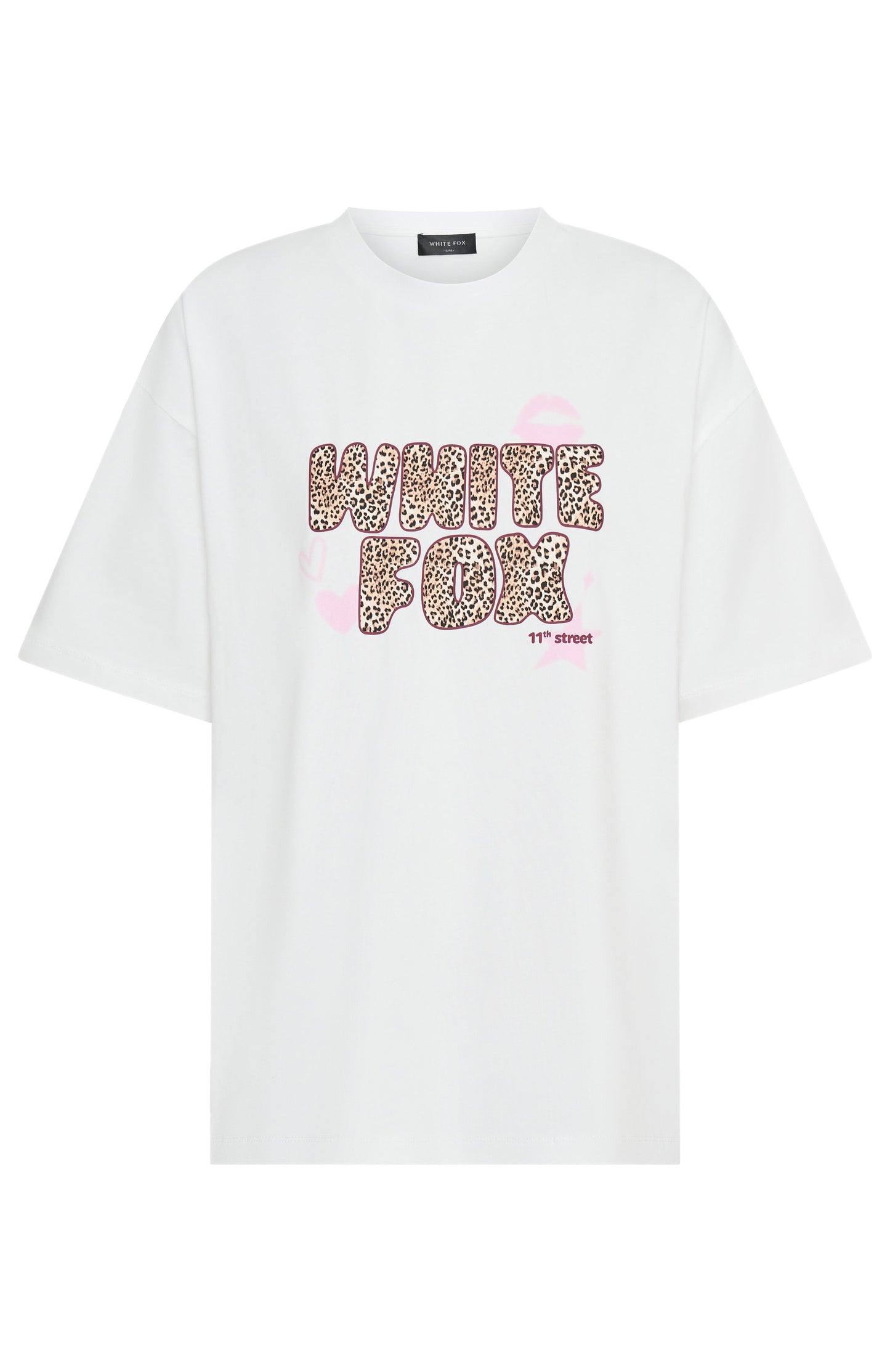 11th Street She's So Lucky Oversized Tee Leopard Splice