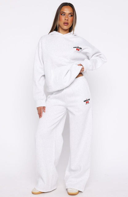 Club 14 Cassie Wide Leg Sweatpants Grey Marle