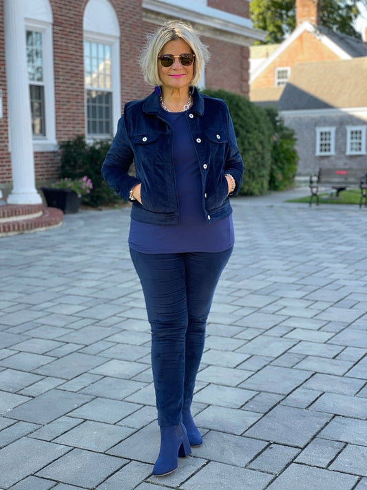 LULU-B NAVY VELOUR JACKET