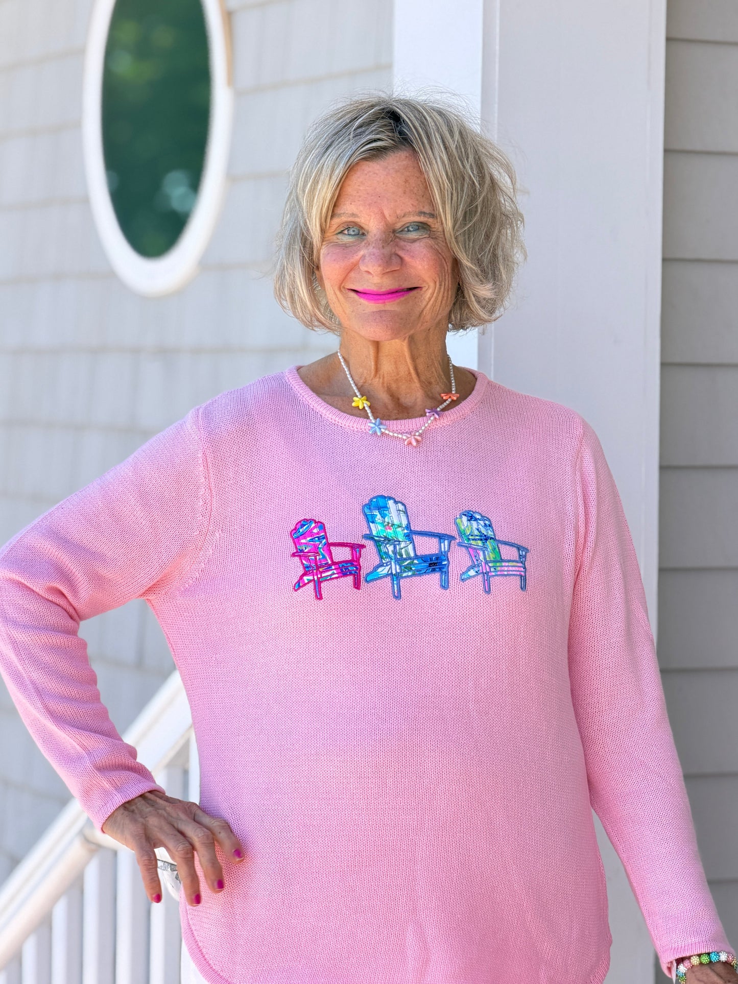 BEACH CLUB SEAFOAM ADIRONDACK SWEATER