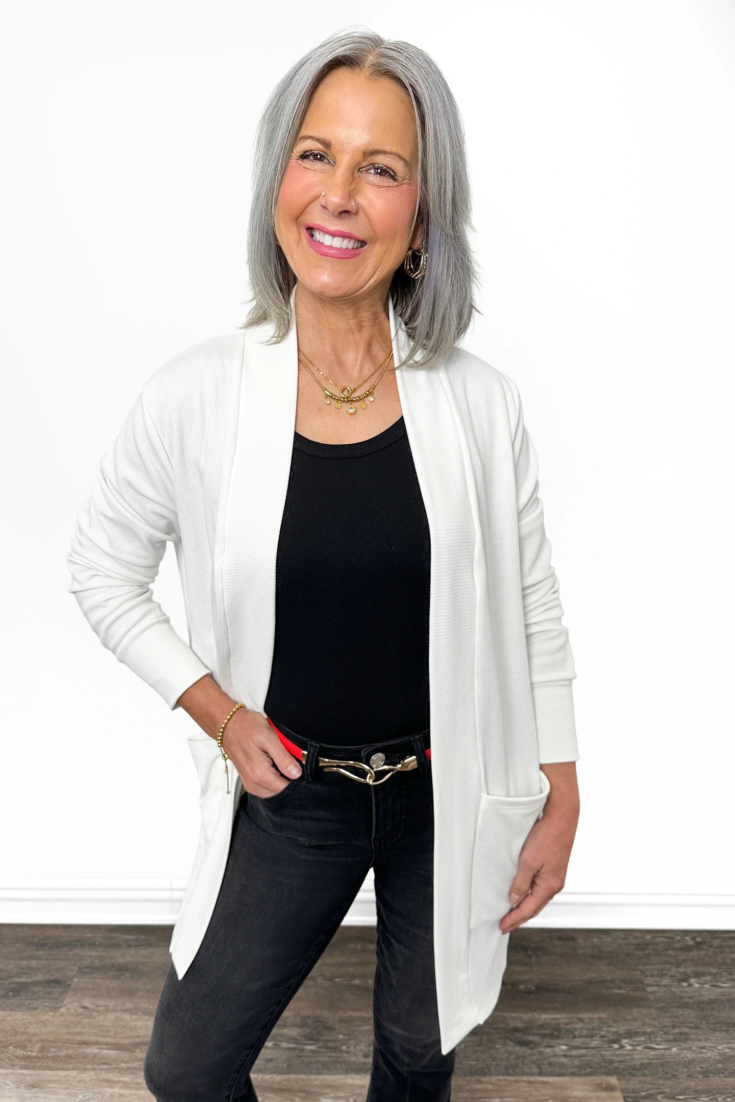 ALB Custom Women's Soft Ribbed Open Front Cardigan