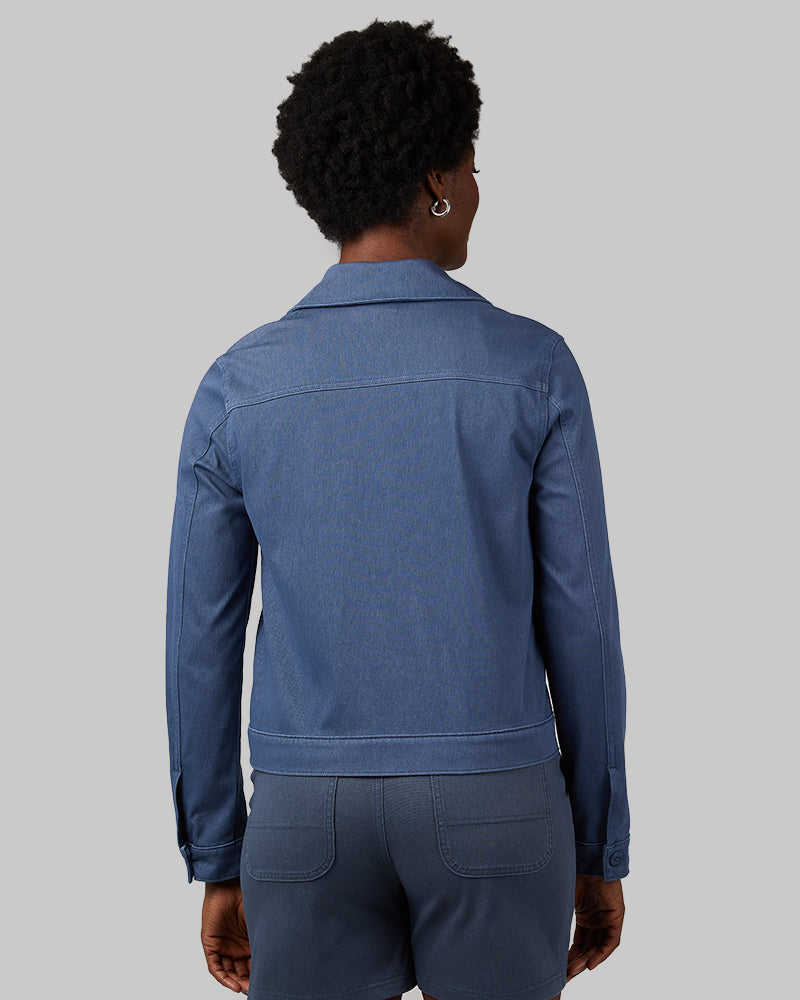 WOMEN'S MINI KNIT TWILL TRUCKER JACKET