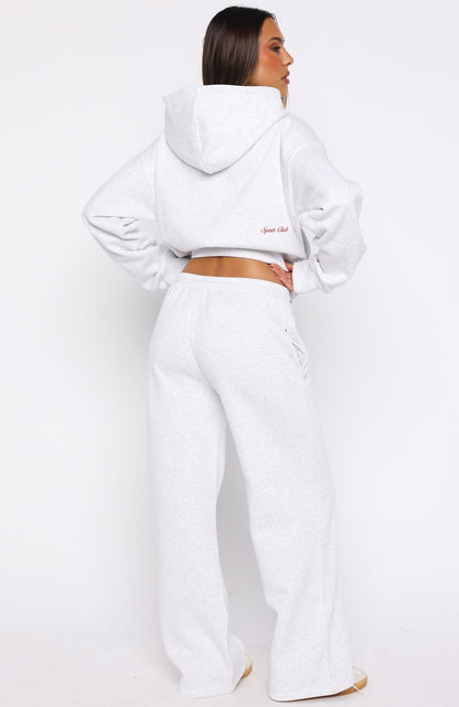 Club 14 Allie Wide Leg Sweatpants Grey Marle